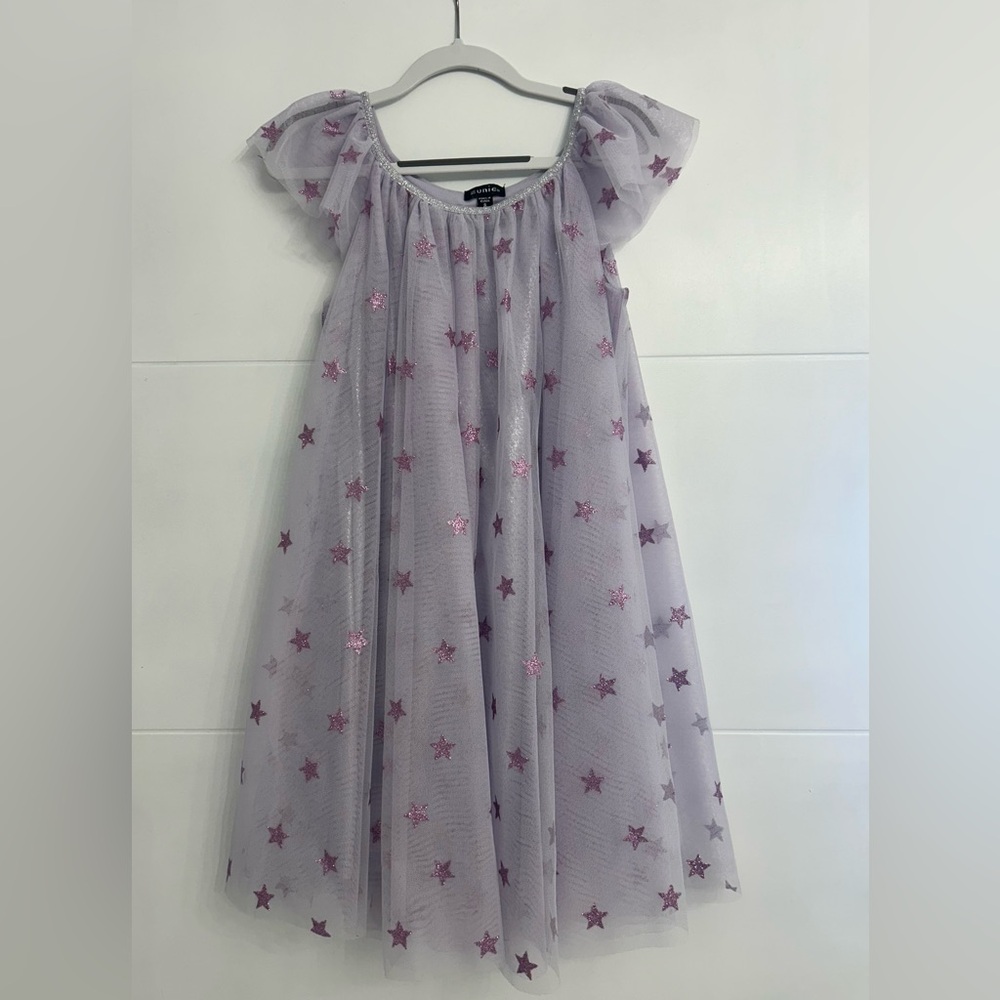 Adorable star pattern Zunie dress, size 8.